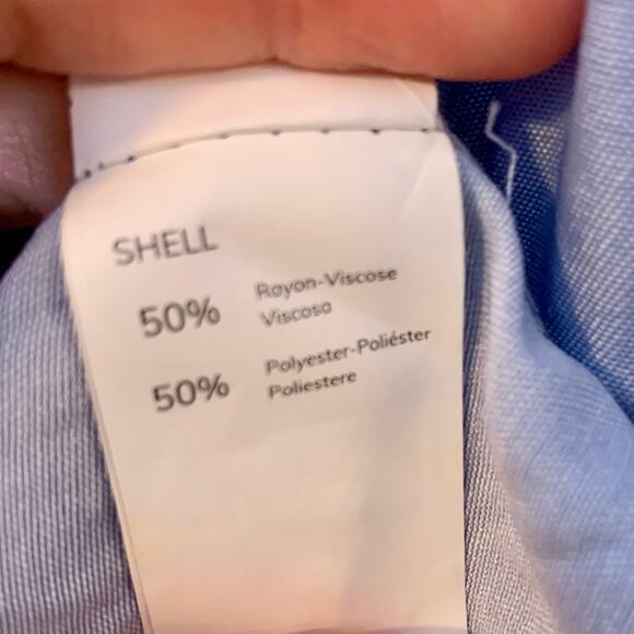 Cupshe Baby Blue Shimmer Tiered Smocked Dress size M - Picture 4 of 5